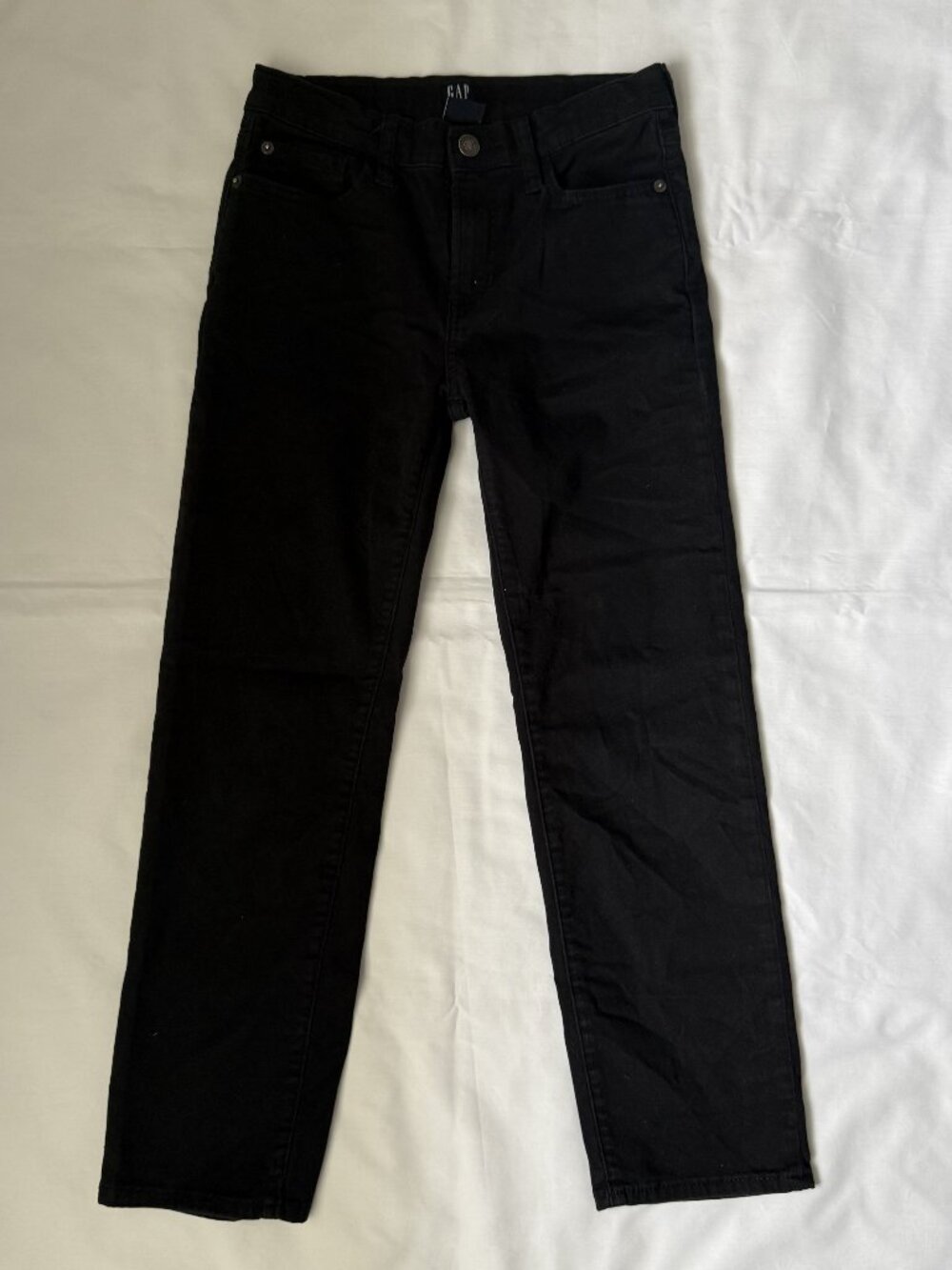 Gap Kids | Boys Black Denim Straight Jeans Adjustable Waist Size 10